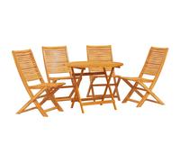 Garden Dining Set Folding Manual 5 pcs Brown Solid Acacia Wood Alfresco vidaXL
