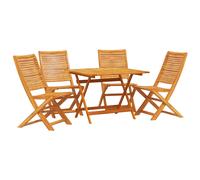 Garden Dining Set Folding Manual 5 pcs Brown Solid Acacia Wood Alfresco vidaXL