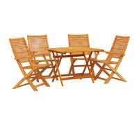 vidaXL Garden Dining Set Folding 5 pcs Brown Solid Acacia Wood