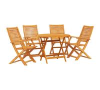 vidaXL Garden Dining Set Folding 5 pcs Brown Solid Acacia Wood