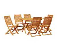 Garden Dining Set Folding Manual Brown Solid Acacia Wood Outdoor Rustic vidaXL