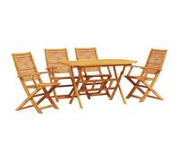 vidaXL Garden Dining Set Folding 5 pcs Brown Solid Acacia Wood