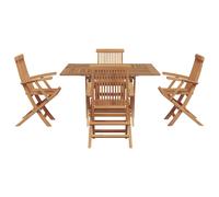 Garden Dining Set Folding Natural Solid Teak Wood Furniture Outdoor vidaXL