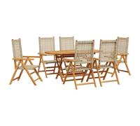 Garden Dining Set Folding Solid Acacia Wood Outdoor Furniture Patio vidaXL