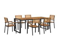 vidaXL 9 Piece Garden Dining Set Solid Wood Acacia and Metal, Brown