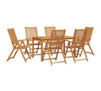 vidaXL Garden Dining Set Folding 7 pcs Brown Solid Acacia Wood