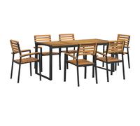 vidaXL 7 Piece Garden Dining Set Solid Wood Acacia and Metal
