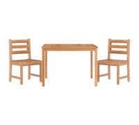 vidaXL 3 Piece Garden Dining Set Solid Wood Teak, Brown