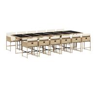 vidaXL Garden Dining Set | Brown | PE Rattan | 13 Piece | Foldable