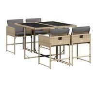 vidaXL Garden Dining Set | Beige, Black, Cream White