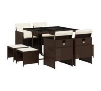 vidaXL Garden Dining Set | Mix Beige, Black, Light Grey