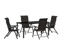 Garden Dining Set Height-Adjustable Powder-Coated Steel Patio Alfresco vidaXL