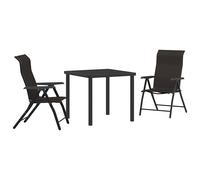 Garden Dining Set Height-Adjustable Powder-Coated Steel Patio Alfresco vidaXL