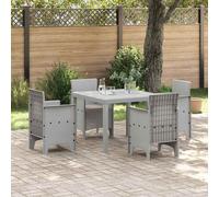 vidaXL Garden Dining Set 5 Pcs Light Grey Polypropylene, Grey