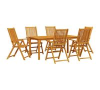 Garden Dining Set Natural Solid Acacia Wood Outdoor Dining Set Patio vidaXL