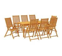 Garden Dining Set Natural Solid Acacia Wood Outdoor Dining Set Slatted vidaXL