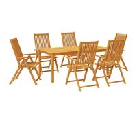 Garden Dining Set Natural Solid Acacia Wood Outdoor Dining Set Slatted vidaXL