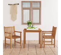 Garden dining set Natural Teak hardwood 80x80x77cm table 4 chairs solid finished
