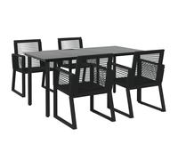 Garden Dining Set Outdoor Dining Set Balcony Table and Chair Black vidaXL