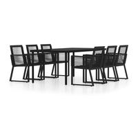 Garden Dining Set Outdoor Dining Set Balcony Table and Chair Black vidaXL