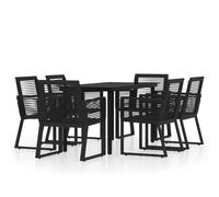 Garden Dining Set Outdoor Dining Set Balcony Table and Chair Black vidaXL