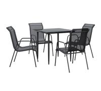 Garden Dining Set Outdoor Dining Set Chair Black Steel and Textilene vidaXL