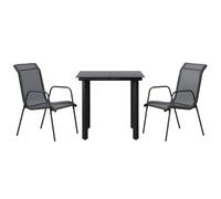 Garden Dining Set Outdoor Dining Set Chair Black Steel and Textilene vidaXL