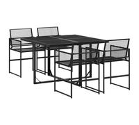 Garden Dining Set Outdoor Dining Set Table and Chair Black Poly Rattan vidaXL
