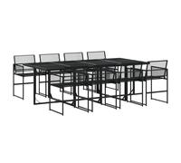 Garden Dining Set Outdoor Dining Set Table and Chair Black Poly Rattan vidaXL