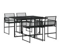 Garden Dining Set Outdoor Dining Set Table and Chair Black Poly Rattan vidaXL