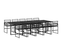 Garden Dining Set Outdoor Dining Set Table and Chair Black Poly Rattan vidaXL