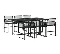 Garden Dining Set Outdoor Dining Set Table and Chair Black Poly Rattan vidaXL