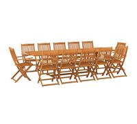 vidaXL Garden Dining Set 13 Piece Outdoor Table and Chair Solid Wood Acacia