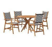 (110 x 75 cm/ 4 piece) vidaXL Garden Dining Set 5 Piece Outdoor Table and Chair Solid Wood Acacia