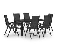 Garden Dining Set Outdoor Dining Set Table and Chairs Aluminium Black vidaXL