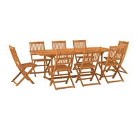 vidaXL Garden Dining Set 9 Piece Outdoor Table and Chair Solid Wood Acacia