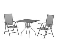 Garden Dining Set Outdoor Dining Table and Chairs Anthracite Steel vidaXL