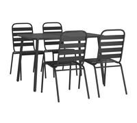 Garden Dining Set Outdoor Dining Table and Chairs Anthracite Steel vidaXL