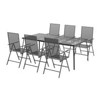 Garden Dining Set Outdoor Dining Table and Chairs Anthracite Steel vidaXL