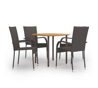 Garden Dining Set Outdoor Furniture Poly Rattan 3/5 Piece Multi Colours vidaXL