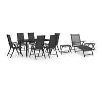 Garden Dining Set Outdoor Table and Chair 10/12 Piece Black/Silver vidaXL