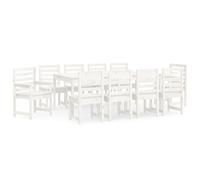 Garden Dining Set Outdoor Table and Chair 11 Piece Solid Wood Pine vidaXL