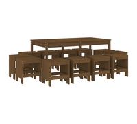 Garden Dining Set Outdoor Table and Chair 13 Piece Solid Wood Pine vidaXL