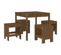 Garden Dining Set Outdoor Table and Chair Set 5 Piece Solid Wood Pine vidaXL