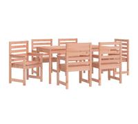 Garden Dining Set Outdoor Table and Chair Set 7 Piece Solid Wood Pine vidaXL