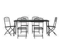 Garden Dining Set Outdoor Table and Chair Set Anthracite Metal Mesh vidaXL