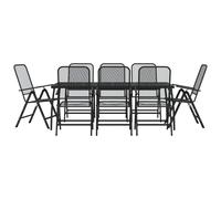 Garden Dining Set Outdoor Table and Chair Set Anthracite Metal Mesh vidaXL