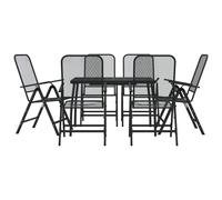 Garden Dining Set Outdoor Table and Chair Set Anthracite Metal Mesh vidaXL