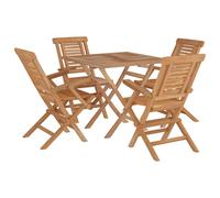 Garden Dining Set Outdoor Table and Chairs 5 Piece Solid Wood Teak vidaXL