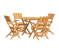 Garden Dining Set Outdoor Table and Chairs 5 Piece Solid Wood Teak vidaXL